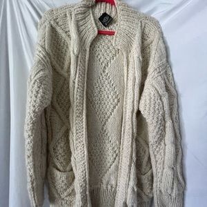 Vintage Mens fisherman cardigan with zipper